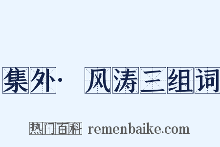 集外·风涛三组词是什么意思的图片